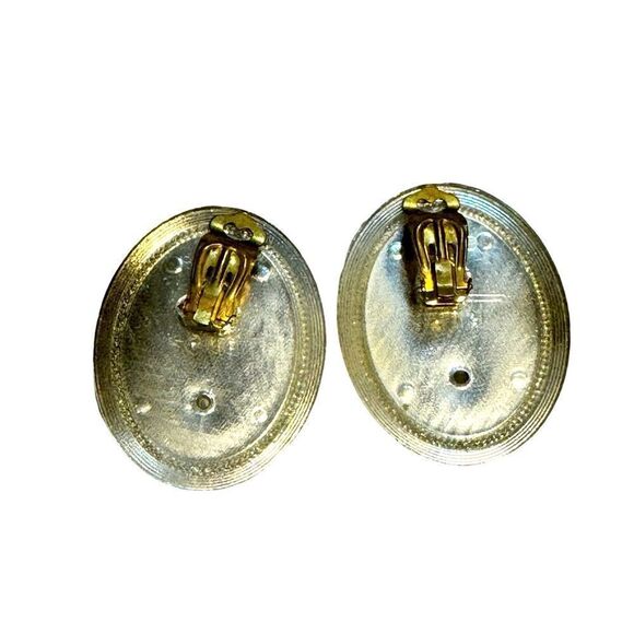 Vintage Clip on Earrings Stamped W.Germany *Golden Swirls* - Picture 2 of 6